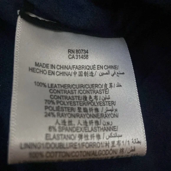 HoT BCBG Leather Jacket; Indigo; Polyester & Rayon Inner Arms; Cropped Back! XXS - Picture 4 of 5